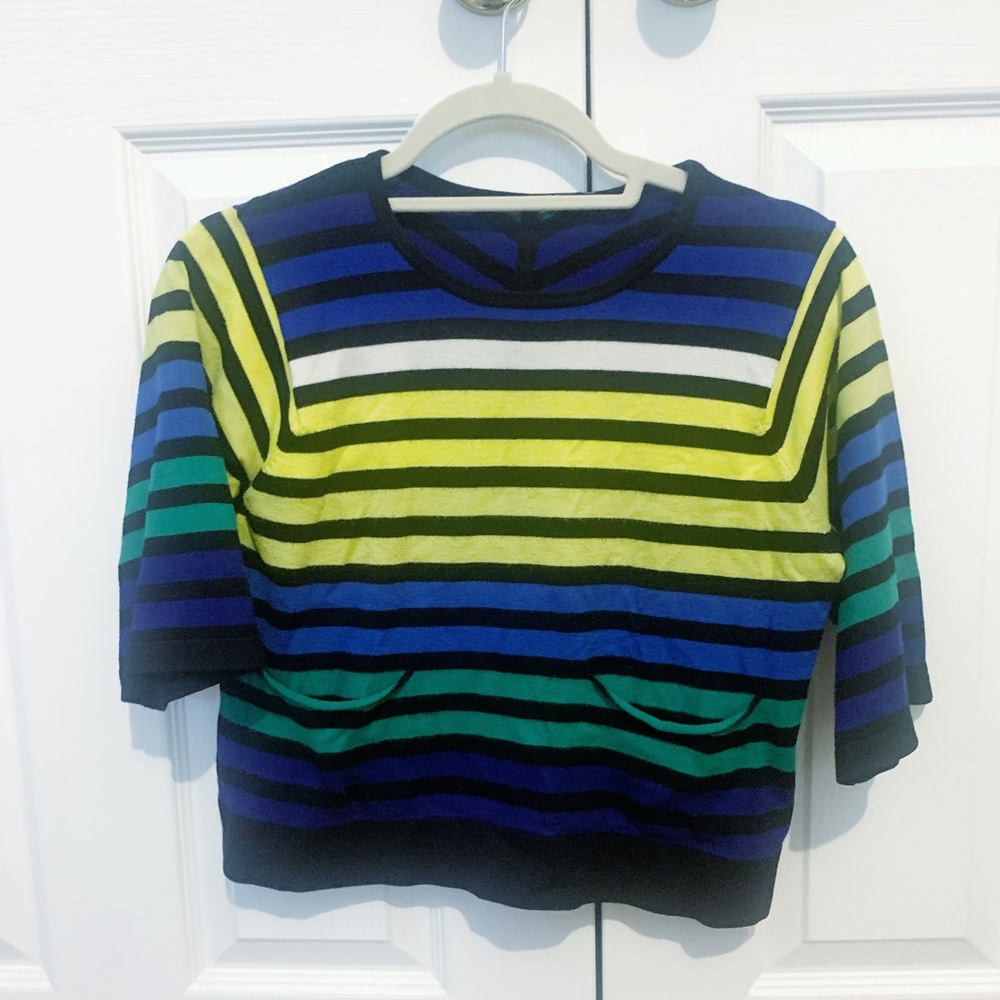 Karen Millen Cropped Striped Sweater
